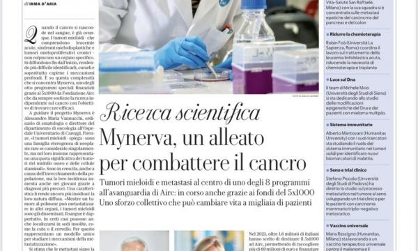 Mynerva, un progetto di ricerca d’avanguardia sostenuto da Fondazione AIRC grazie al 5x1000.